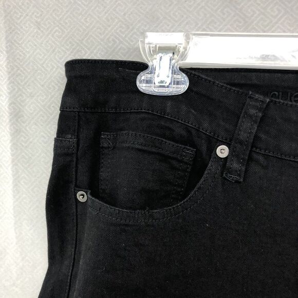 New Rue21 Jeans Premium Straight Leg Black Patch Distressed Size 30/32 Men - Picture 2 of 12